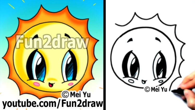 How to Draw Easy - Kawaii Tutorial - Cute Easy Cartoons - Sun