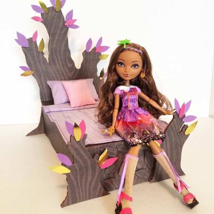 How to make a Cedar Wood doll bed tutorial - Ever After High