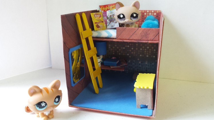 How to Make a Cute LPS Bedroom for Boy or Girl: Dollhouse DIY