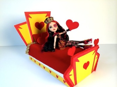 How to make a Lizzie Hearts doll bed tutorial - Ever After High