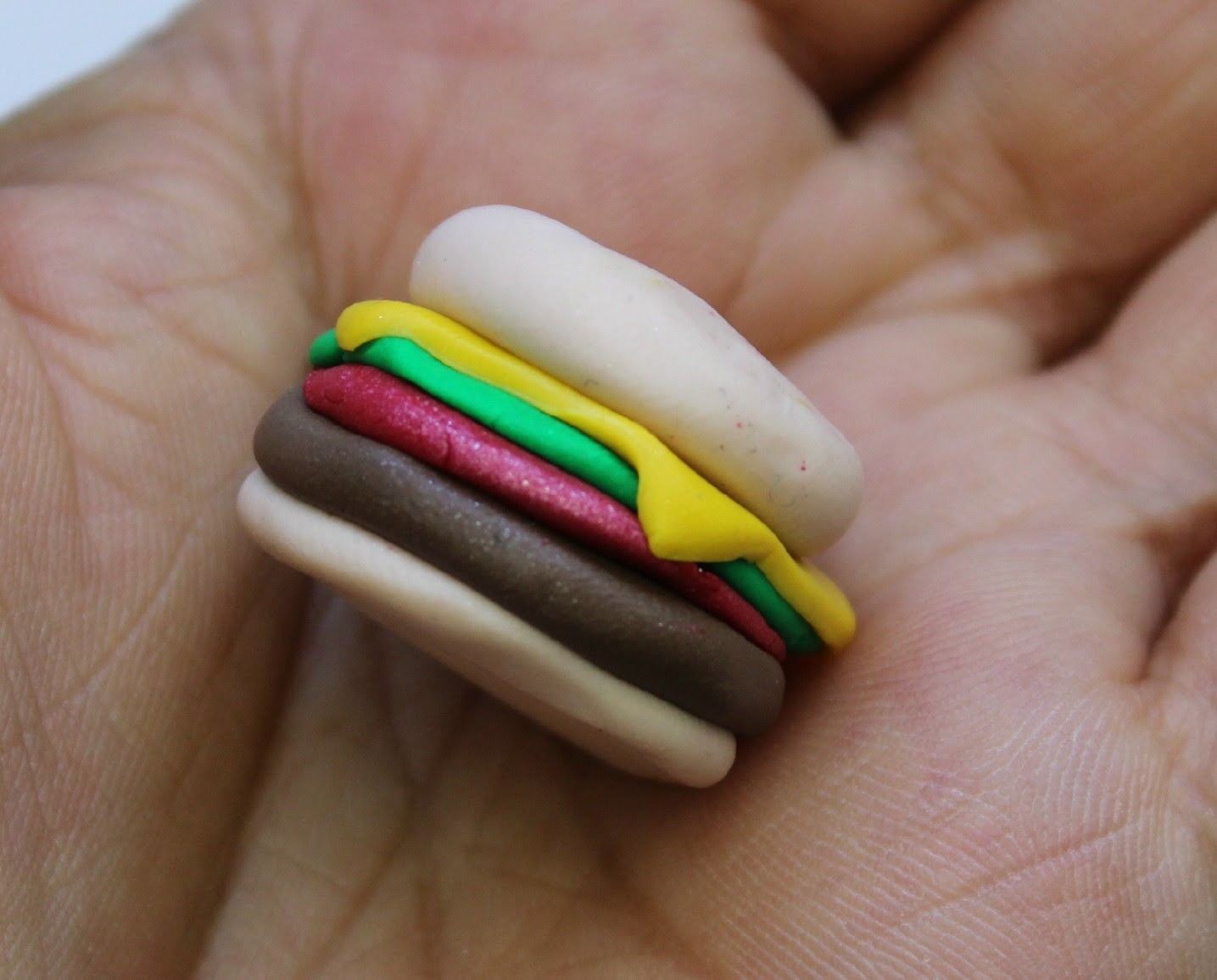 How to make Polymer clay hamburger (stitchmarker or other jewelry)