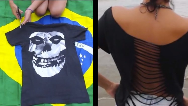 How to turn a t-shirt into a cut out t-shirt