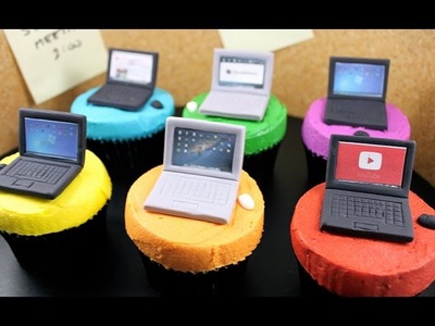 Laptop Computer Cupcakes! How to Make Mini Tech Cupcakes with Cupcake Addiction