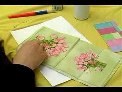 Making Personalized Decoupage Items : Shaping a Napkin to the First Heart in Decoupage Hanging Decoration