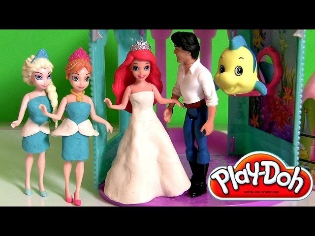 Play Doh Ariel Flip n Switch Castle MagiClip Disney The Little Mermaid Elsa & Anna Frozen Magic Clip