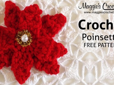 Poinsettia Free Crochet Pattern - Right Handed