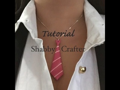 Polymer clay tie necklace charm tutorial