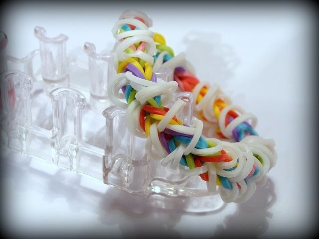 Rainbow Loom Monster Tail Armband. Fishtail Bracelet Var. 4. Loom Bands Anleitung deutsch