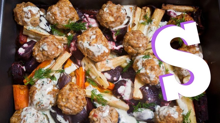 Turkey Meatball Traybake Recipe - SORTED