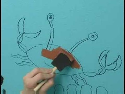 Children's Bathroom Mural : Child's Bathroom Mural: Paint Castle & Crab