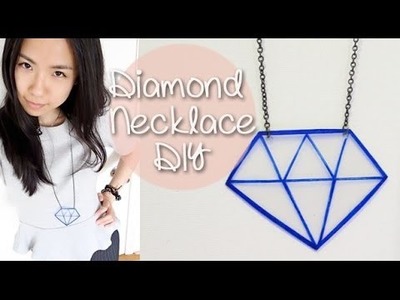 Chunky Diamond Necklace DIY with Homemade Shrink Plastic | Sunny DIY