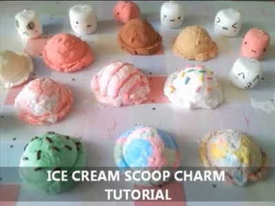 Cute ice cream scoop charm tutorial (daiso clay)