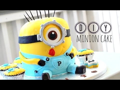 DIY: MINION CAKE - How to Fondant! Easy! + Reaction to surprise cake & Party !!