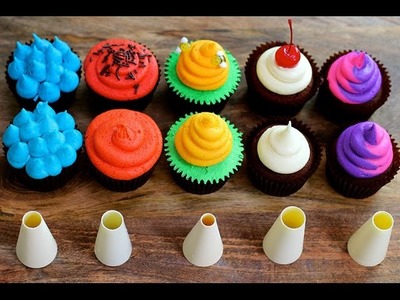 FIVE Cupcake FROSTING Styles Using a ROUND Piping Tip - 5 Top Cupcakes