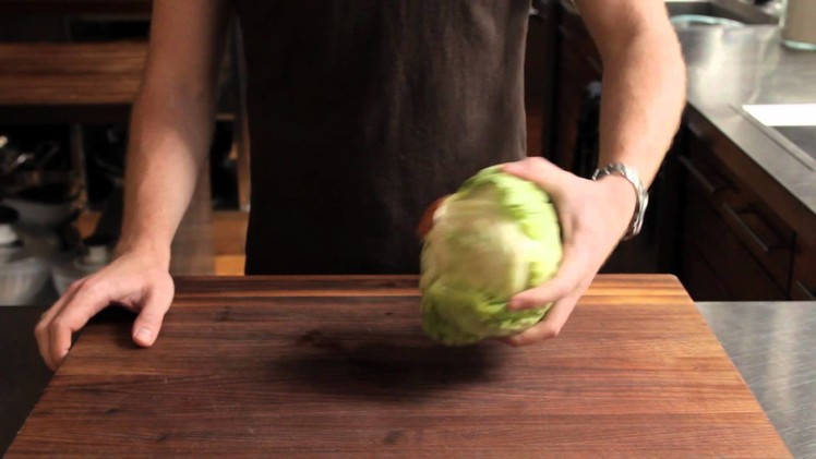 How to Core a Head of Iceberg Lettuce in 3 Seconds
