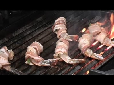 How to Grill Bacon-Wrapped Shrimp : Grilled Shrimp Recipes