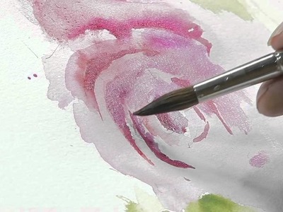 How to Paint a Red Flower with Green Leaves Using Watercolors