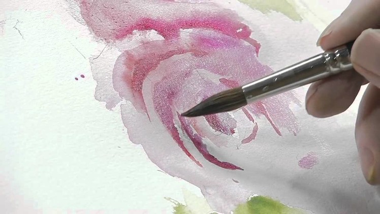 How to Paint a Red Flower with Green Leaves Using Watercolors