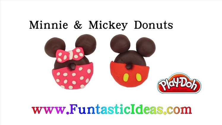 Play Doh Mickey and Minnie Donuts - How to tutorial with Playdough