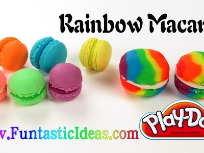 Play Doh Rainbow Macaron - How to with playdough- Easy Fun Idea for Kids