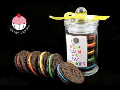 Rainbow Oreo Cookie Jars - Easy No-Bake Recipe! A Cupcake Addiction How To Tutorial
