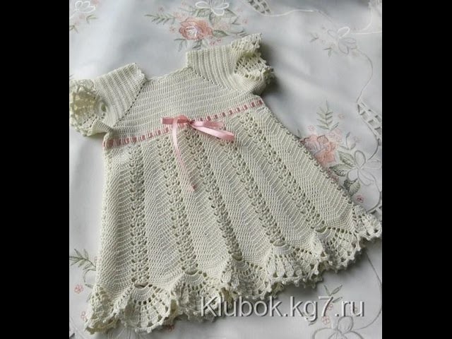 Crochet dress| How to crochet an easy shell stitch baby. girl's dress for beginners 43