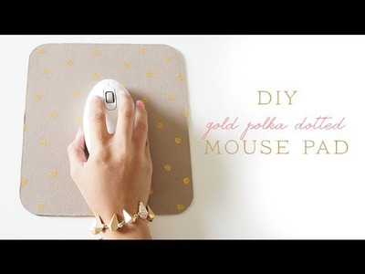 DIY Gold Polka Dotted Mouse Pad