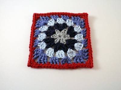 How To Crochet a Granny Square Left Handed: Circle in a Square Motif