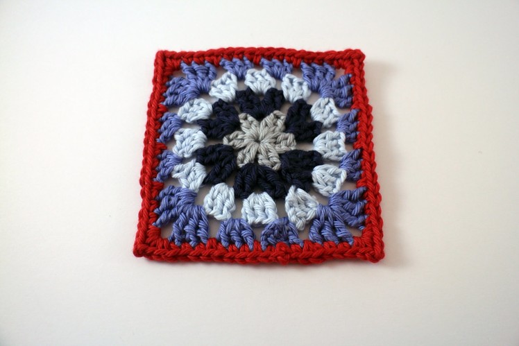 How To Crochet a Granny Square Left Handed: Circle in a Square Motif