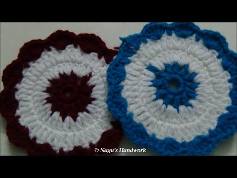 How to crochet a round placemat - Crochet Coaster Tea Mat By Nagu's Handwork