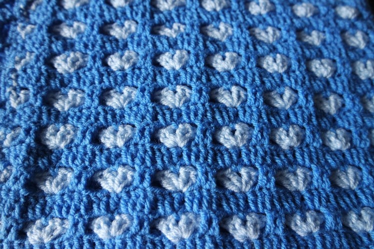How to crochet hearts blanket free tutorial pattern by marifu6a