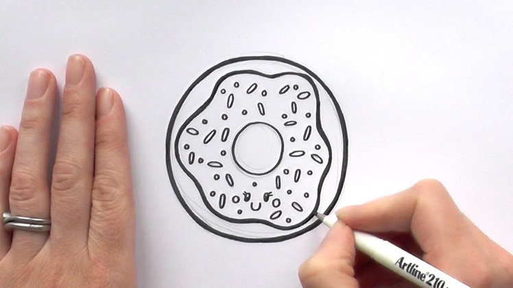 How to Draw a Cartoon Iced Donut With Sprinkles