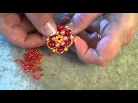 How to make a beaded flower pendant Part 3
