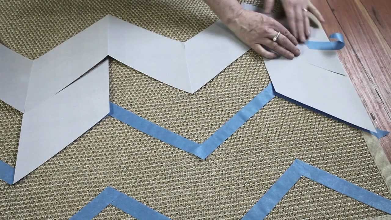 How to Make a Hand Painted Chevron Rug