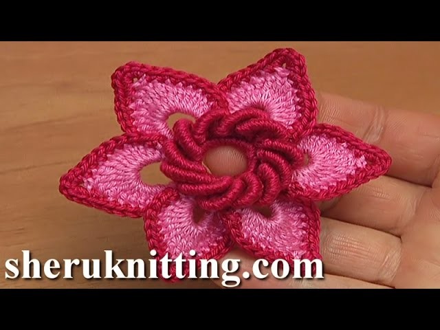Irish Crochet Double Layered Flower Tutorial 19