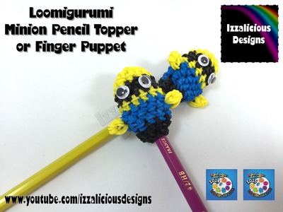 Loomigurumi Minion Pencil Topper | Finger Puppet - hook only - amigurumi with Rainbow Loom Bands