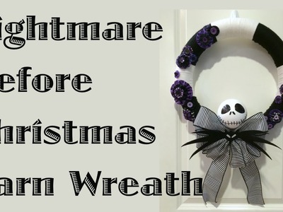 Nightmare Before Christmas Yarn Wreath