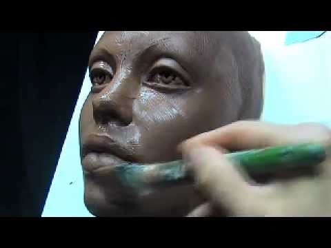 The Art of Sculpting Mask. Sculpting face mask in clay.