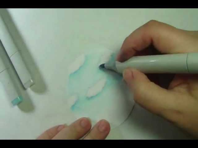 Creating Clouds with Copic Markers