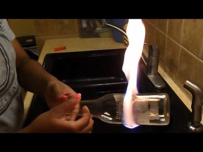How to cut glass bottles with fire