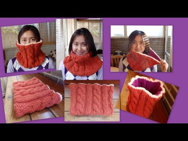 How to knit neck warmer. como hacer un cuello ( Spanish subtitle) Senorita wool fashion
