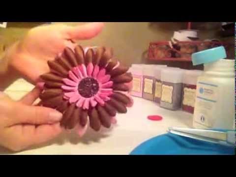 How to make glitter center for hair flower or flower headband