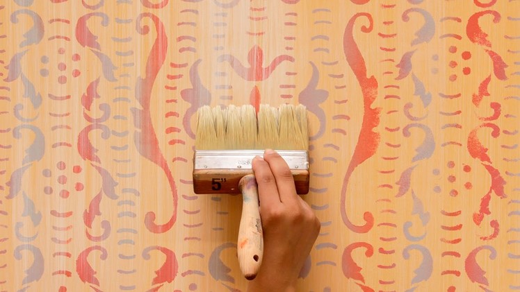 How to Paint & Stencil DIY Tutorial: Colorful Rustic Italian Stenciled Wall Finishing Technique