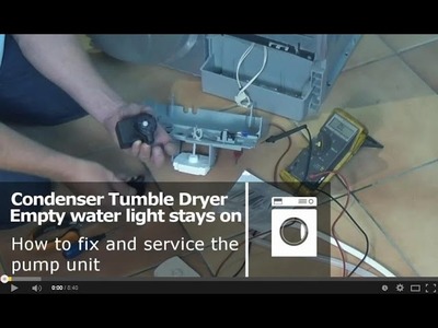 How to service a Condenser Tumble Dryer pump unit, Indesit, Proline, Creda, Ariston, Hotpoint