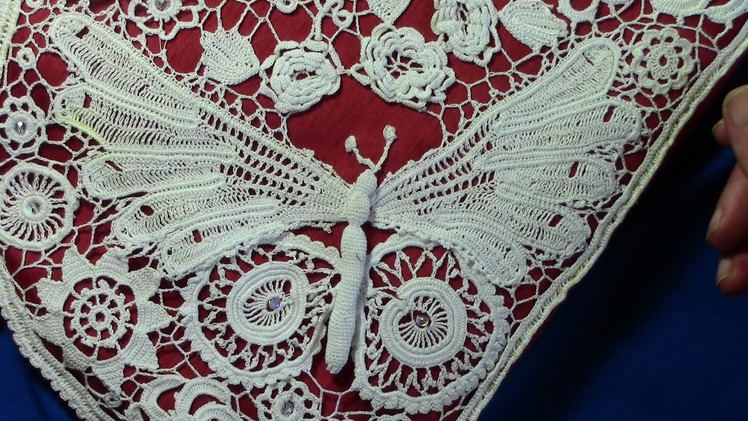 Irish Crochet Lace, Butterfly from Priscilla no 2 fig 43, part 2
