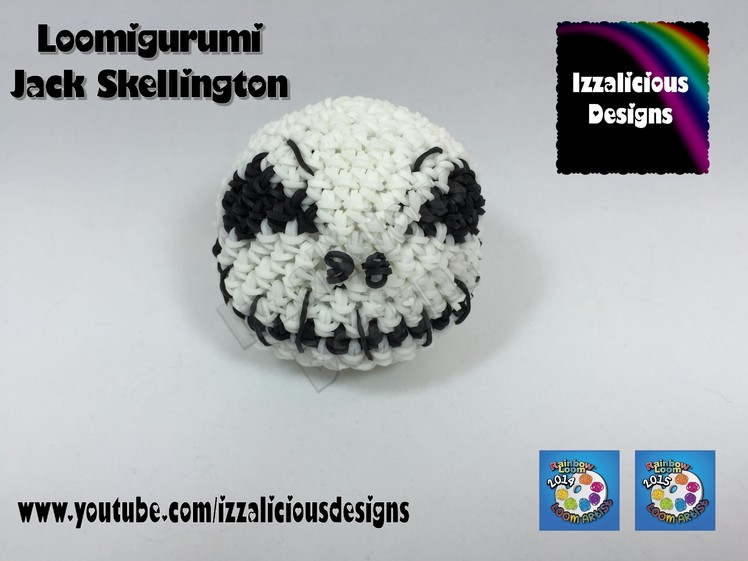 Loomigurumi Jack Skellington Skull for Halloween - hook only - amigurumi with Rainbow Loom Bands
