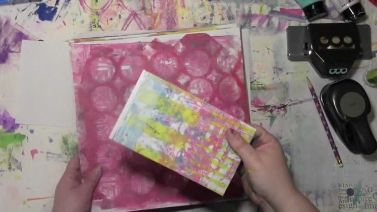 Making Envelopes from Gelli Prints with Carolyn Dube