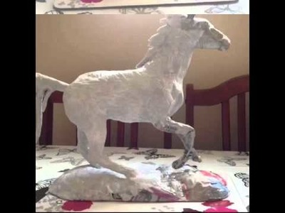 Paper mâché horse sculpture