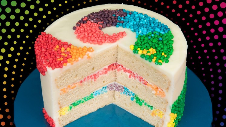 Rainbow Nerds Candy Cake from Cookies Cupcakes and Cardio