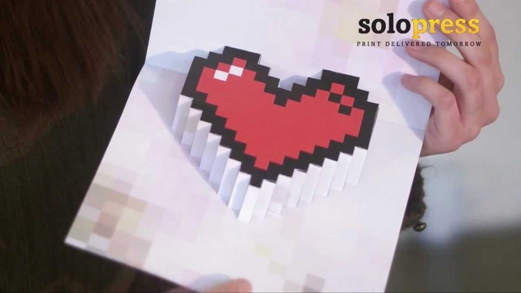 Valentine's Day 3D Pixel Heart Love Cards - learn how to make them at home!
